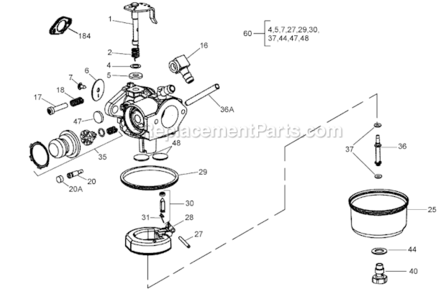 Part Location Diagram of 640016 Lawn Boy Screw-Restrictor, Idle